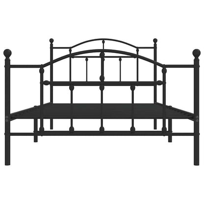 Bedframe Met Hoofd- En Voeteneinde Metaal 100 x 200 cm Zwart