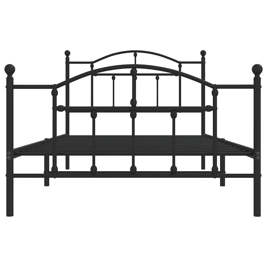 Bedframe Met Hoofd- En Voeteneinde Metaal 100 x 200 cm Zwart