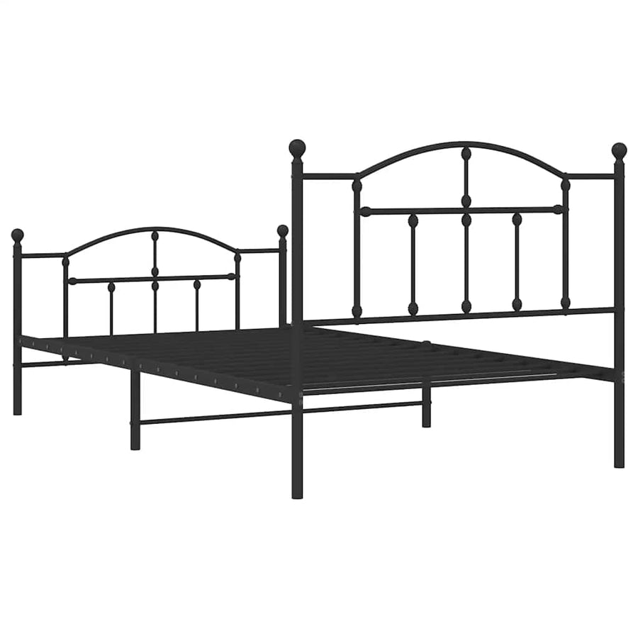 Bedframe Met Hoofd- En Voeteneinde Metaal 100 x 200 cm Zwart
