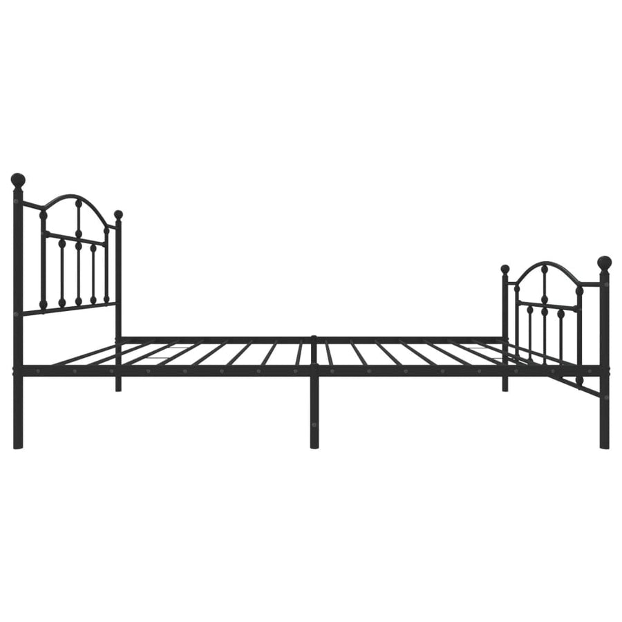 Bedframe Met Hoofd- En Voeteneinde Metaal 107 x 203 cm Zwart met hoofdbord & voetbord