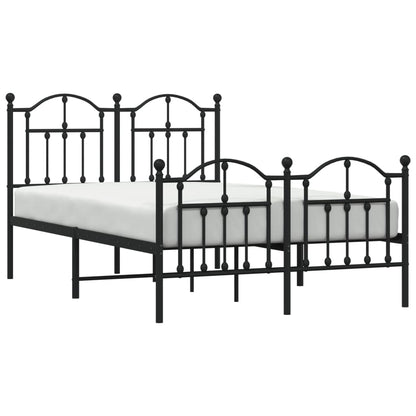 Bedframe Met Hoofd- En Voeteneinde Metaal 120 x 190 cm Zwart met hoofdbord & voetbord