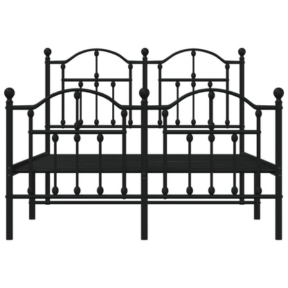Bedframe Met Hoofd- En Voeteneinde Metaal 120 x 190 cm Zwart met hoofdbord & voetbord