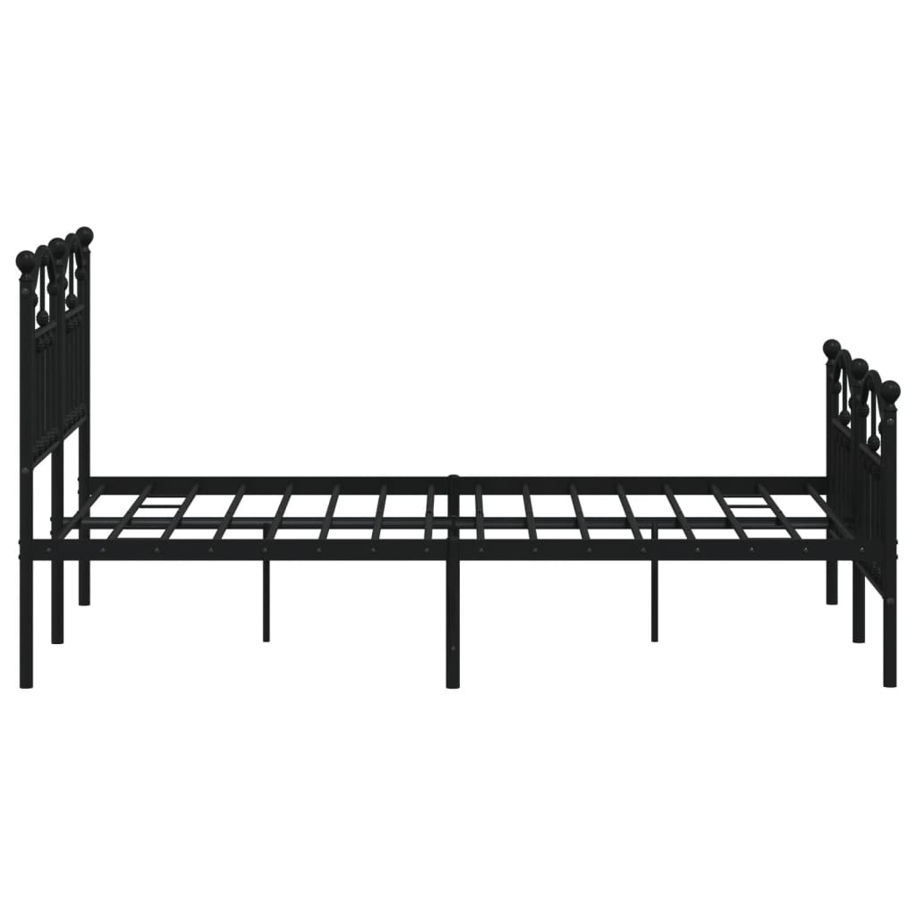 Bedframe Met Hoofd- En Voeteneinde Metaal 120 x 190 cm Zwart met hoofdbord & voetbord