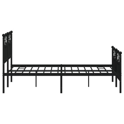 Bedframe Met Hoofd- En Voeteneinde Metaal 120 x 190 cm Zwart met hoofdbord & voetbord