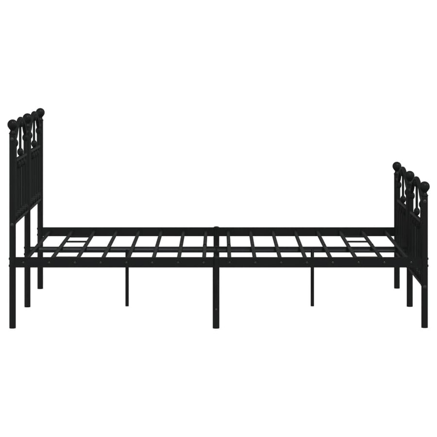 Bedframe Met Hoofd- En Voeteneinde Metaal 120 x 190 cm Zwart met hoofdbord & voetbord