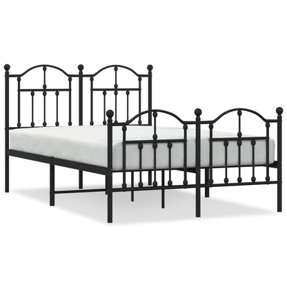 Bedframe Met Hoofd- En Voeteneinde Metaal 120 x 200 cm Zwart met hoofdbord & voetbord