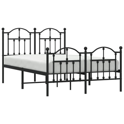 Bedframe Met Hoofd- En Voeteneinde Metaal 120 x 200 cm Zwart met hoofdbord & voetbord
