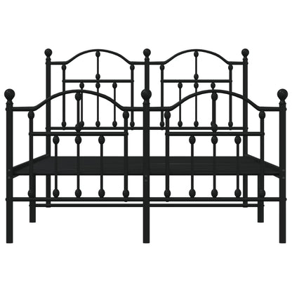 Bedframe Met Hoofd- En Voeteneinde Metaal 120 x 200 cm Zwart met hoofdbord & voetbord