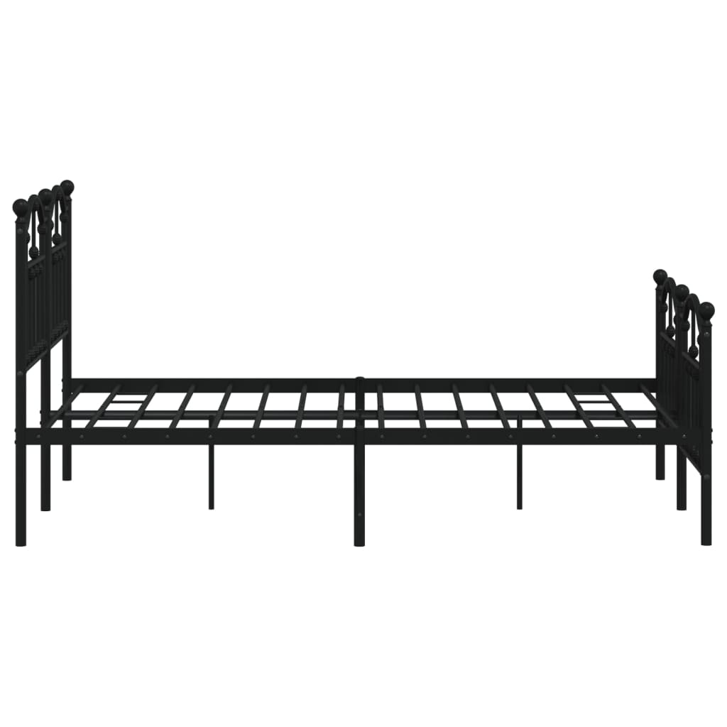Bedframe Met Hoofd- En Voeteneinde Metaal 120 x 200 cm Zwart met hoofdbord & voetbord