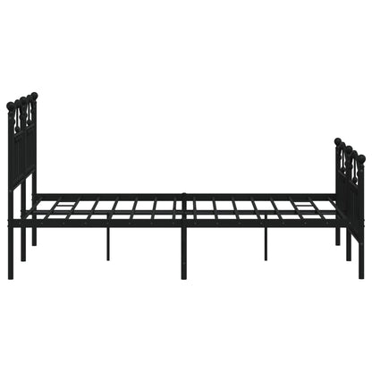 Bedframe Met Hoofd- En Voeteneinde Metaal 120 x 200 cm Zwart met hoofdbord & voetbord