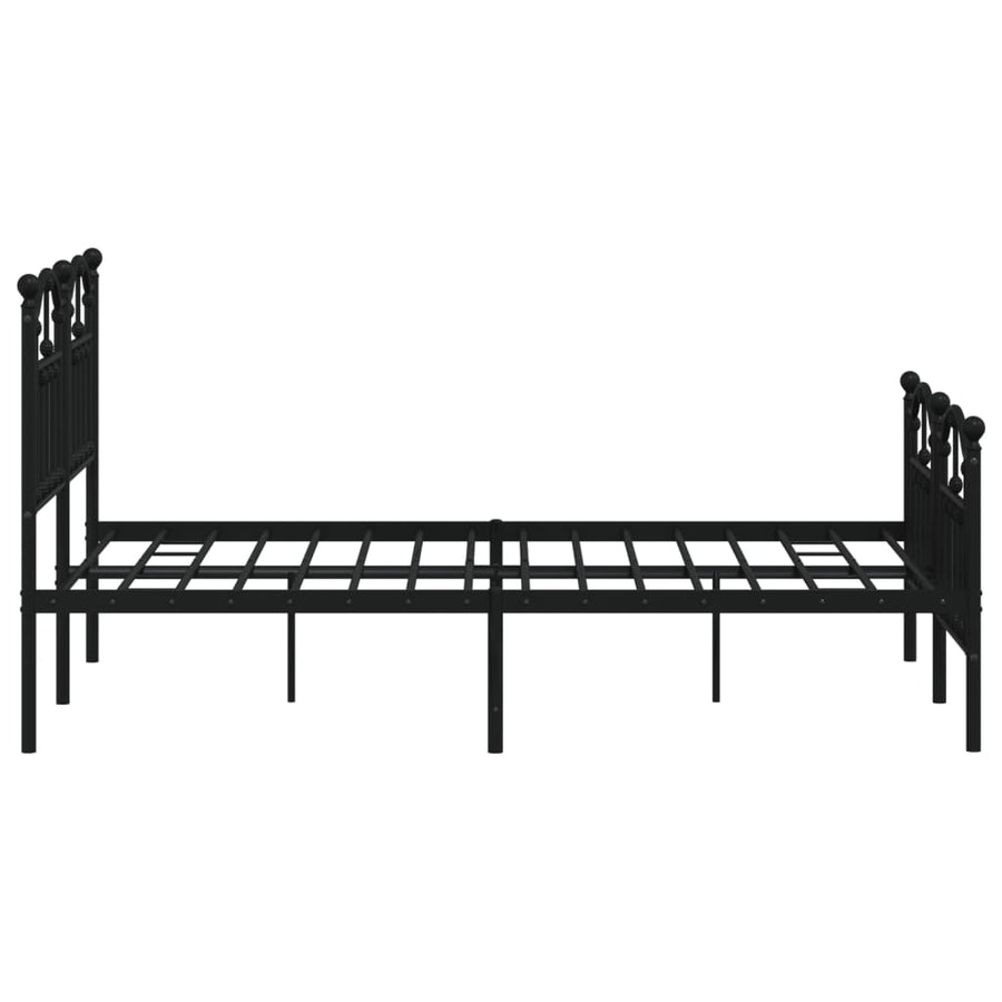 Bedframe Met Hoofd- En Voeteneinde Metaal 120 x 200 cm Zwart met hoofdbord & voetbord