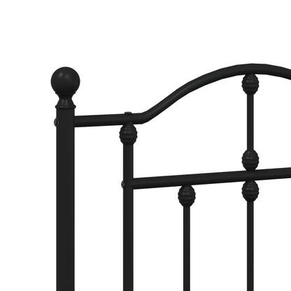 Bedframe Met Hoofd- En Voeteneinde Metaal 120 x 200 cm Zwart met hoofdbord & voetbord