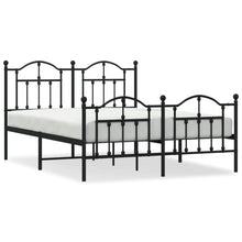 Bedframe Met Hoofd- En Voeteneinde Metaal 140 x 200 cm Zwart met hoofdbord & voetbord