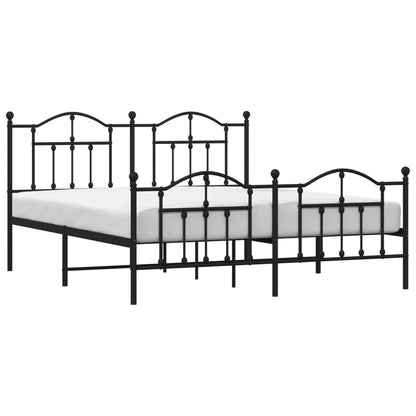 Bedframe Met Hoofd- En Voeteneinde Metaal 160 x 200 cm Zwart met hoofdbord & voetbord