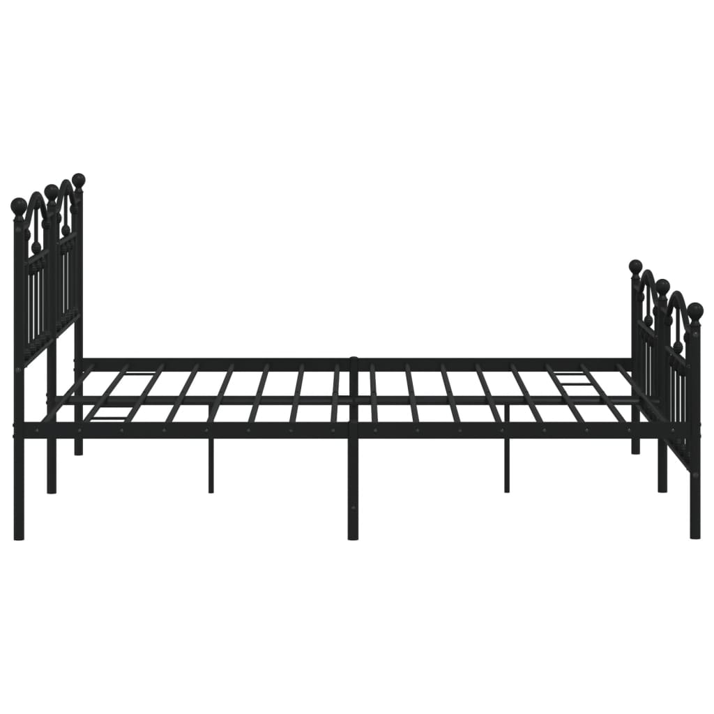 Bedframe Met Hoofd- En Voeteneinde Metaal 160 x 200 cm Zwart met hoofdbord & voetbord