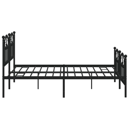 Bedframe Met Hoofd- En Voeteneinde Metaal 160 x 200 cm Zwart met hoofdbord & voetbord
