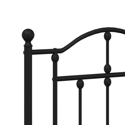 Bedframe Met Hoofd- En Voeteneinde Metaal 160 x 200 cm Zwart met hoofdbord & voetbord