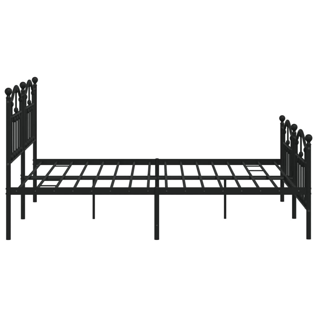 Bedframe Met Hoofd- En Voeteneinde Metaal 180 x 200 cm Zwart met hoofdbord & voetbord