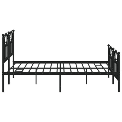 Bedframe Met Hoofd- En Voeteneinde Metaal 180 x 200 cm Zwart met hoofdbord & voetbord