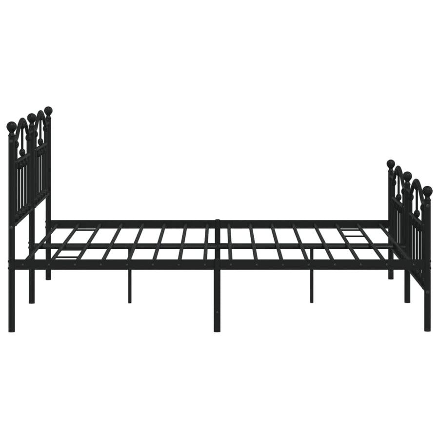 Bedframe Met Hoofd- En Voeteneinde Metaal 180 x 200 cm Zwart met hoofdbord & voetbord
