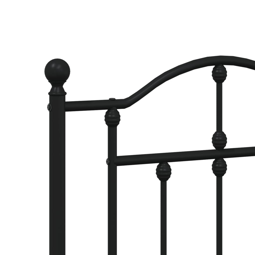 Bedframe Met Hoofd- En Voeteneinde Metaal 180 x 200 cm Zwart met hoofdbord & voetbord