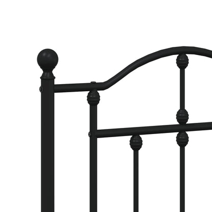 Bedframe Met Hoofd- En Voeteneinde Metaal 180 x 200 cm Zwart met hoofdbord & voetbord