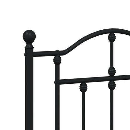 Bedframe Met Hoofd- En Voeteneinde Metaal 183 x 213 cm Zwart met hoofdbord & voetbord