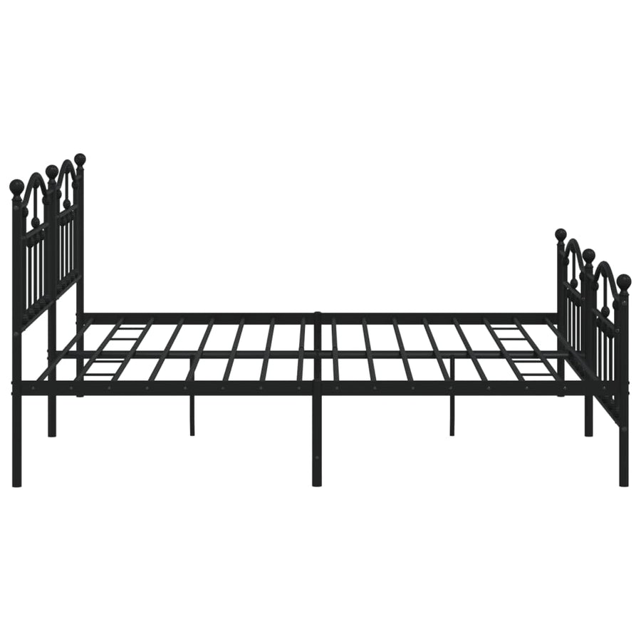 Bedframe Met Hoofd- En Voeteneinde Metaal 193 x 203 cm Zwart met hoofdbord & voetbord