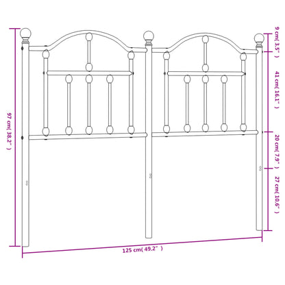 Hoofdbord 120 Cm Metaal Zwart