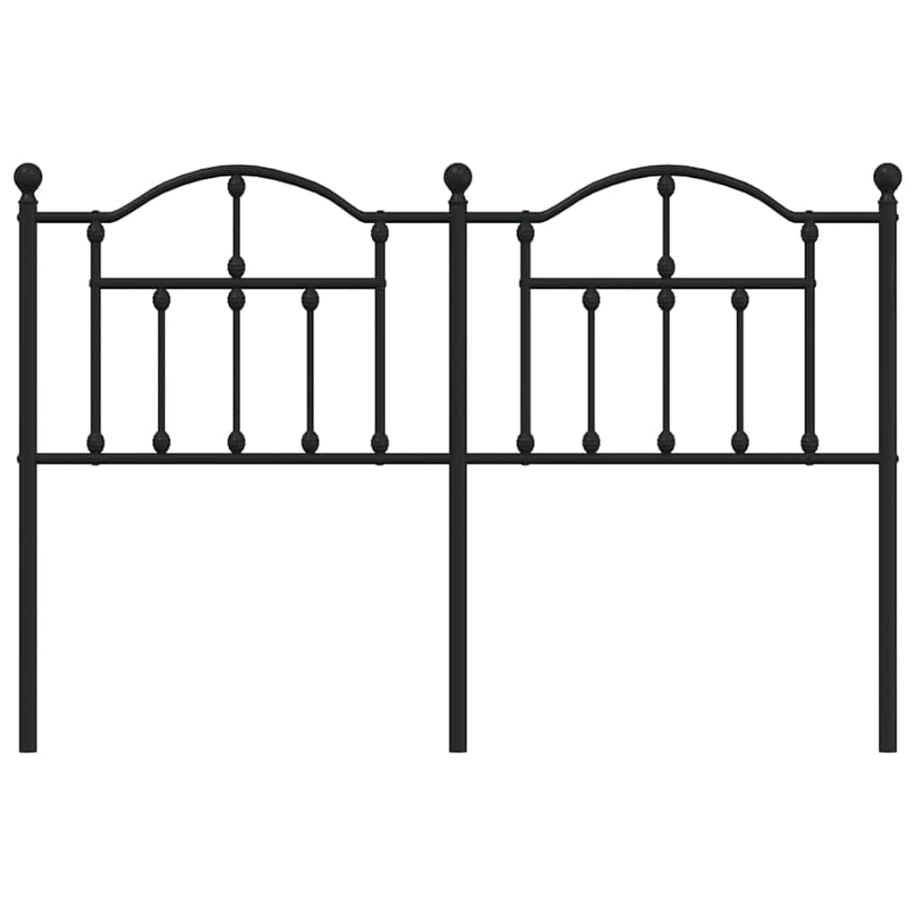 Hoofdbord Metaal 135 cm Zwart