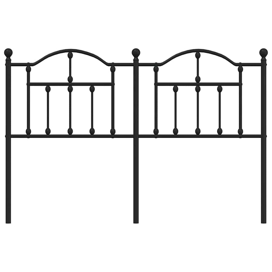 Hoofdbord Metaal 135 cm Zwart