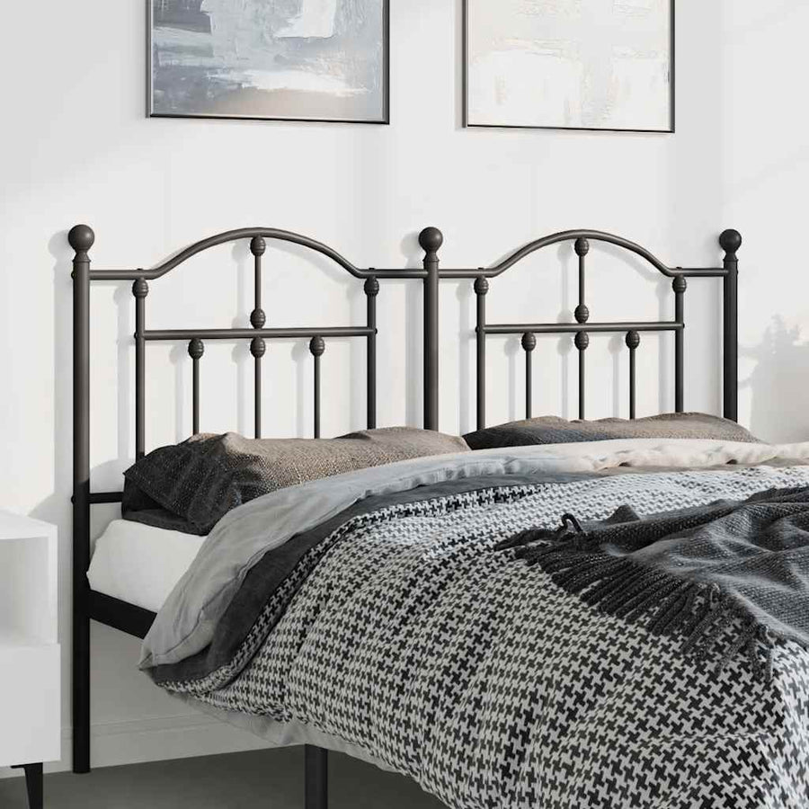 Hoofdbord Metaal 135 cm Zwart