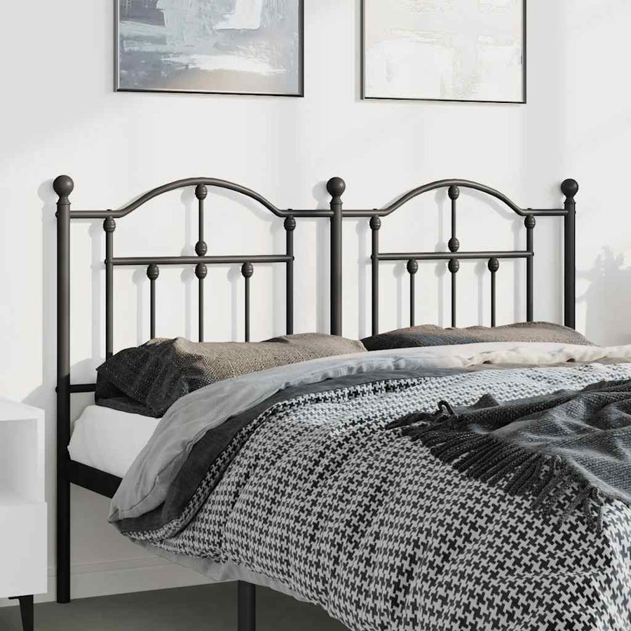 Hoofdbord Metaal 150 cm Zwart