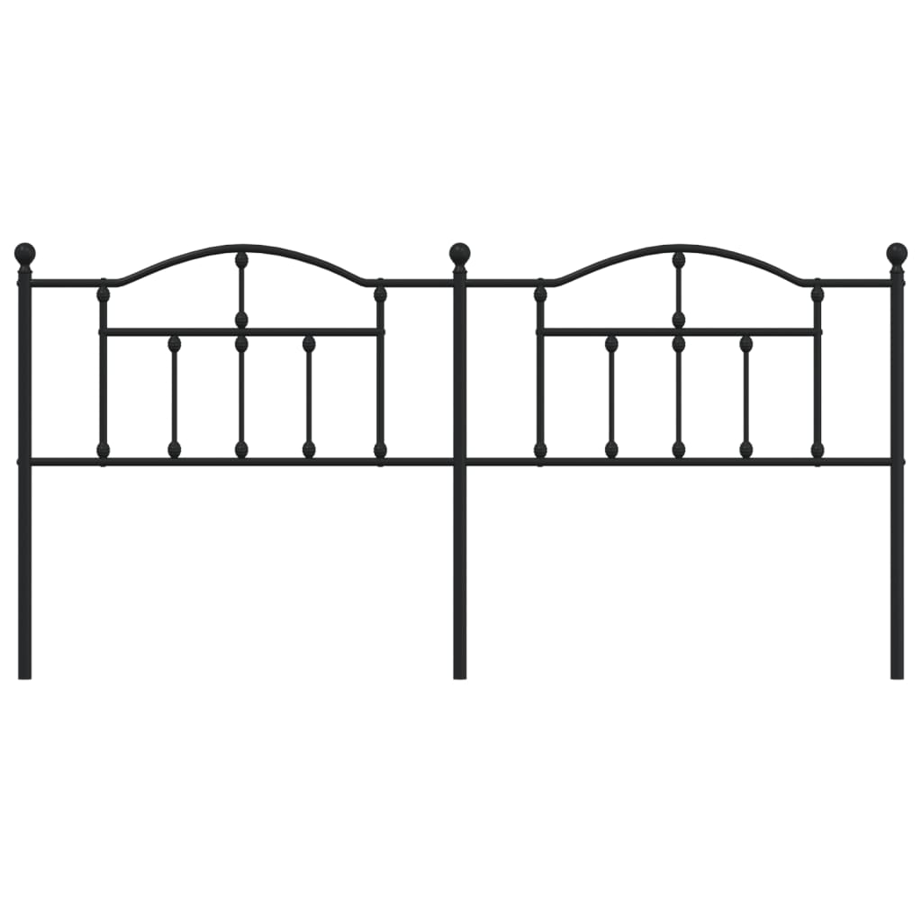 Hoofdbord 193 Cm Metaal Zwart