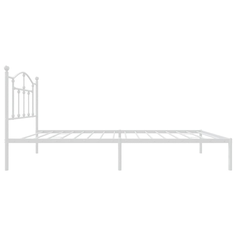 Bedframe Metaal 80 x 200 cm Wit met hoofdbord