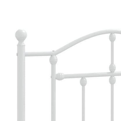 Bedframe Metaal 80 x 200 cm Wit met hoofdbord