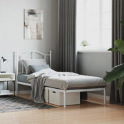 Bedframe metaal wit 80x200 cm met hoofdbord