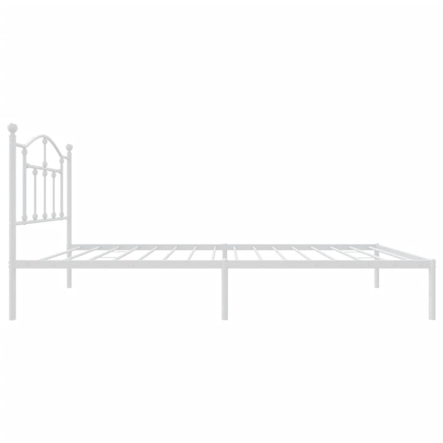 Bedframe Metaal 90 x 190 cm Wit met hoofdbord