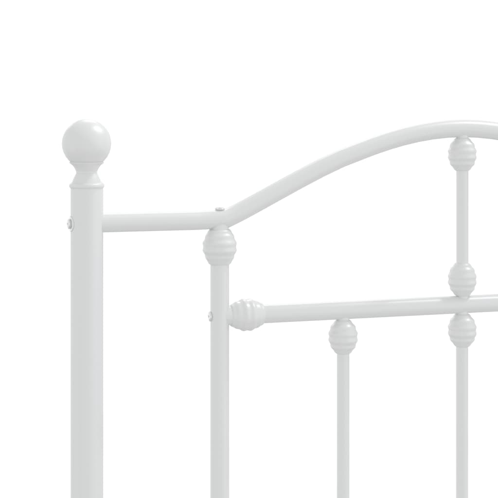 Bedframe Metaal 90 x 190 cm Wit met hoofdbord