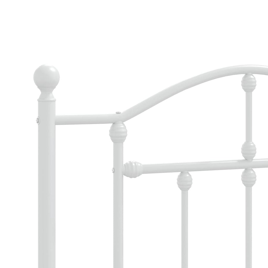 Bedframe Metaal 90 x 190 cm Wit met hoofdbord