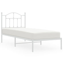 Bedframe Metaal 90 x 200 cm Wit met hoofdbord