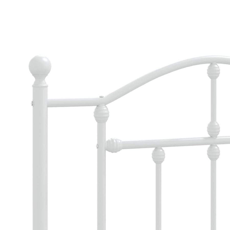 Bedframe Metaal 90 x 200 cm Wit met hoofdbord