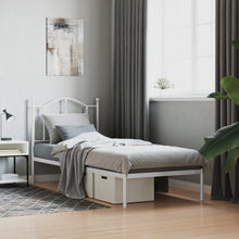Bedframe Metaal 90 x 200 cm Wit met hoofdbord