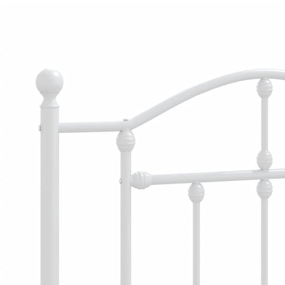 Bedframe Metaal 100 x 200 cm Wit met hoofdbord