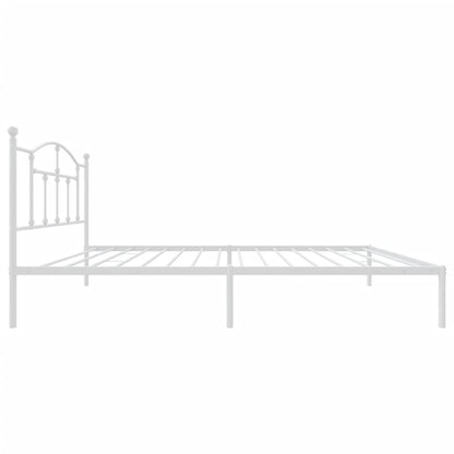 Bedframe Metaal 107 x 203 cm Wit met hoofdbord