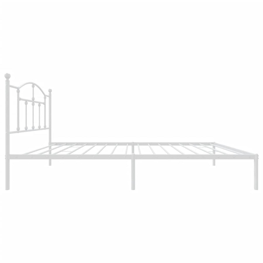 Bedframe Metaal 107 x 203 cm Wit met hoofdbord