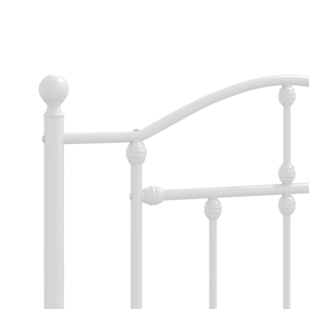 Bedframe Metaal 107 x 203 cm Wit met hoofdbord
