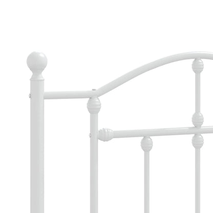 Bedframe Metaal 107 x 203 cm Wit met hoofdbord