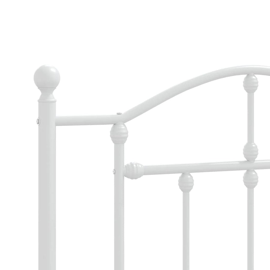 Bedframe Metaal 107 x 203 cm Wit met hoofdbord