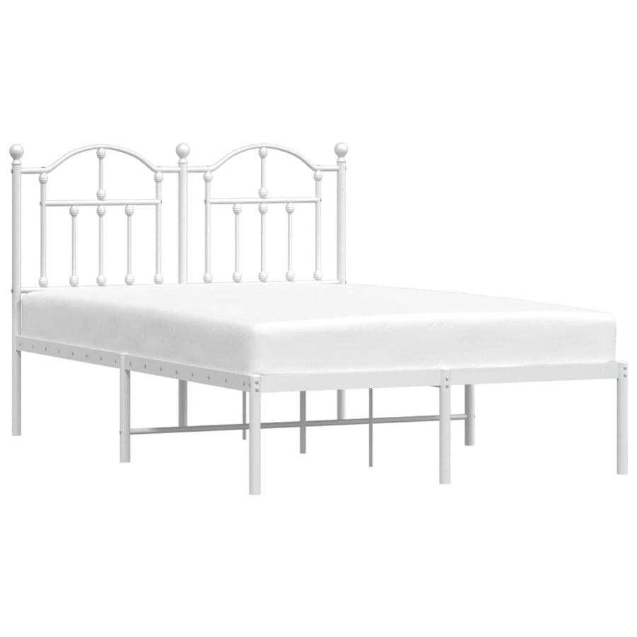 Bedframe Metaal 120 x 190 cm Wit met hoofdbord